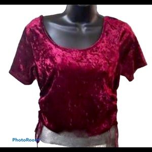 LA Hearts Red Velvet Crop Top Sz M